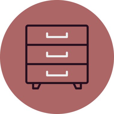 Çekmece basit simgesi, vektör illüstrasyonu