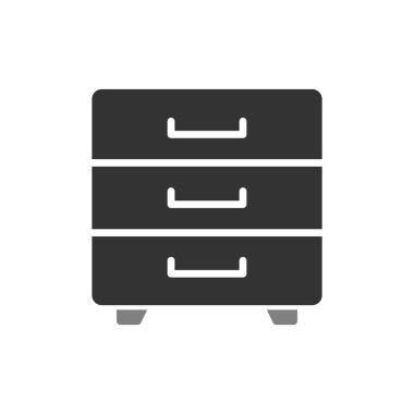 Çekmece basit simgesi, vektör illüstrasyonu