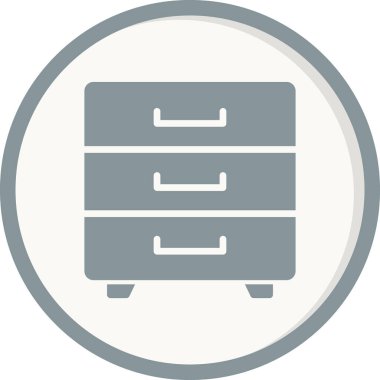 Çekmece basit simgesi, vektör illüstrasyonu