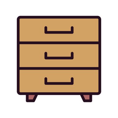 Çekmece basit simgesi, vektör illüstrasyonu