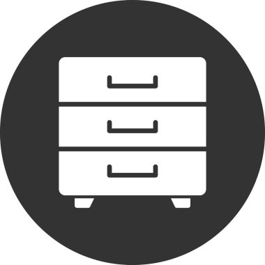 Çekmece basit simgesi, vektör illüstrasyonu