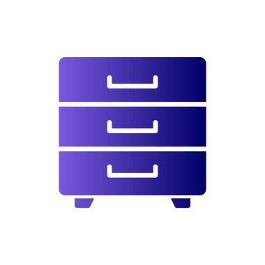 Çekmece basit simgesi, vektör illüstrasyonu