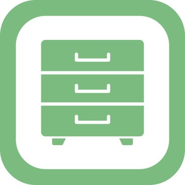 Çekmece basit simgesi, vektör illüstrasyonu