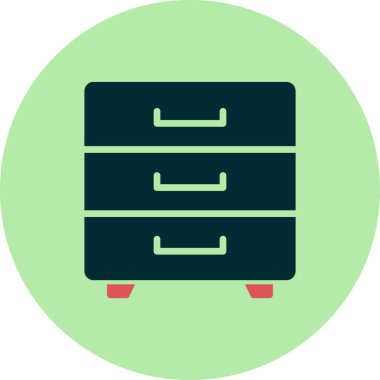 Çekmece basit simgesi, vektör illüstrasyonu