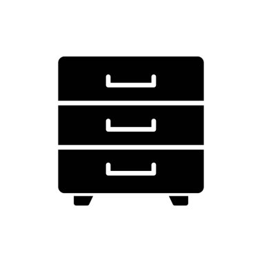 Çekmece basit simgesi, vektör illüstrasyonu