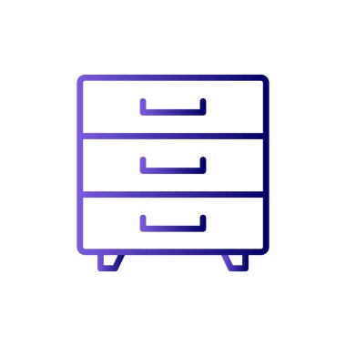 Çekmece basit simgesi, vektör illüstrasyonu