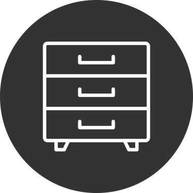 Çekmece basit simgesi, vektör illüstrasyonu