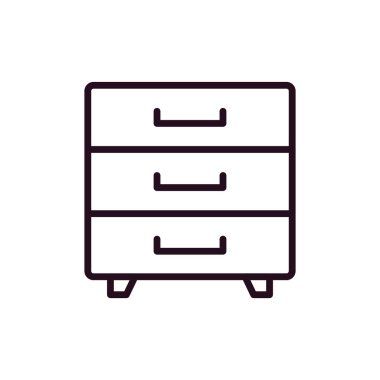 Çekmece basit simgesi, vektör illüstrasyonu