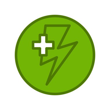 Enerji basit simgesi, vektör illüstrasyonu