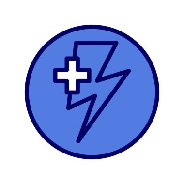 Enerji basit simgesi, vektör illüstrasyonu