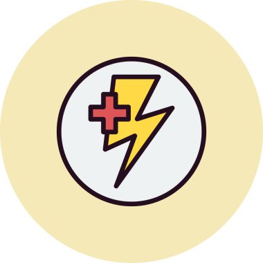 Enerji basit simgesi, vektör illüstrasyonu