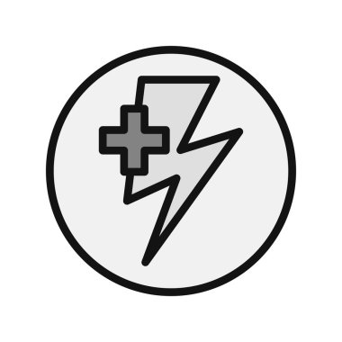 Enerji basit simgesi, vektör illüstrasyonu