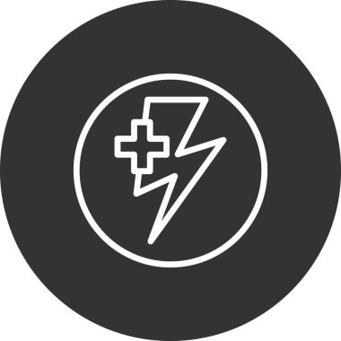 Enerji basit simgesi, vektör illüstrasyonu