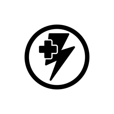 Enerji basit simgesi, vektör illüstrasyonu