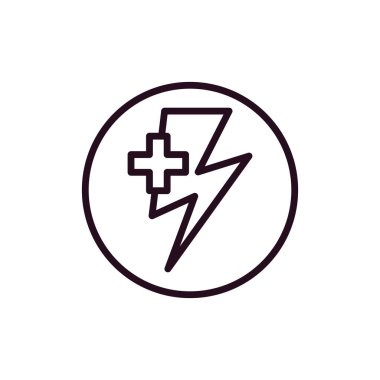 Enerji basit simgesi, vektör illüstrasyonu