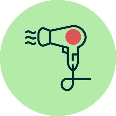 Saç Kurutma basit simgesi, vektör illüstrasyonu