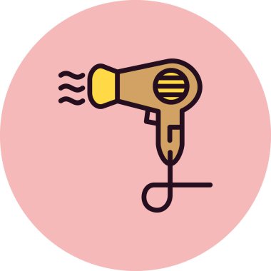 Saç Kurutma basit simgesi, vektör illüstrasyonu