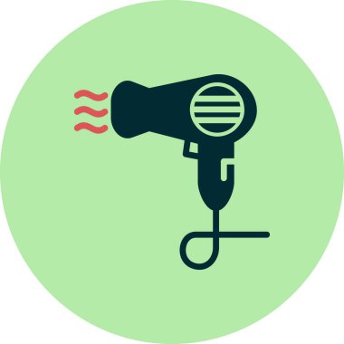 Saç Kurutma basit simgesi, vektör illüstrasyonu