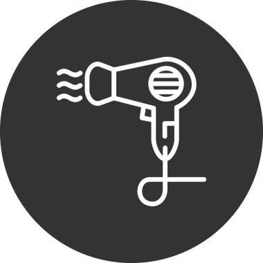 Saç Kurutma basit simgesi, vektör illüstrasyonu