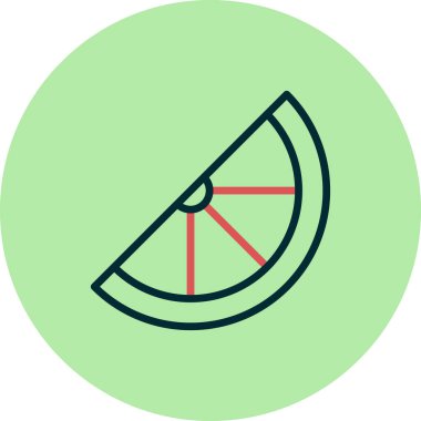 Limonun Dilimi basit simge, vektör illüstrasyonu