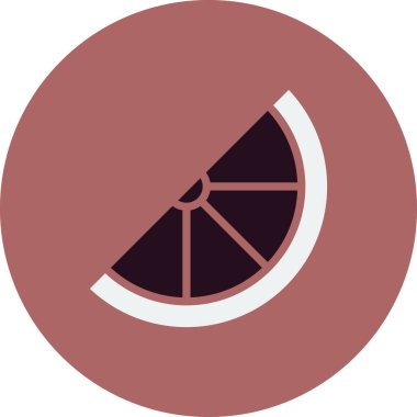 Limonun Dilimi basit simge, vektör illüstrasyonu