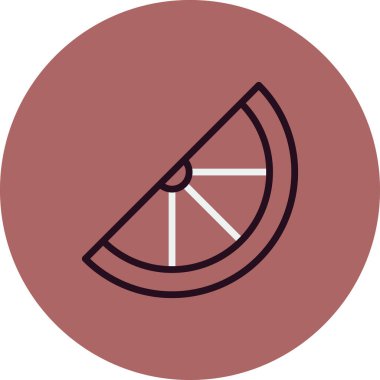 Limonun Dilimi basit simge, vektör illüstrasyonu