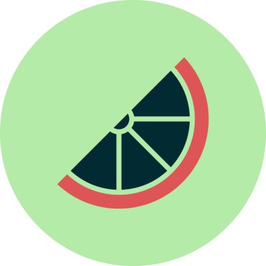 Limonun Dilimi basit simge, vektör illüstrasyonu