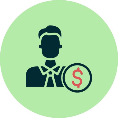 Yatırımcı basit simgesi, vektör illüstrasyonu