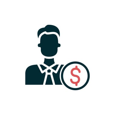 Yatırımcı basit simgesi, vektör illüstrasyonu