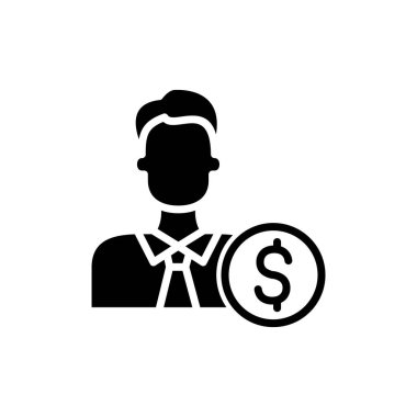 Yatırımcı basit simgesi, vektör illüstrasyonu