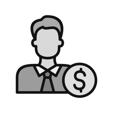 Yatırımcı basit simgesi, vektör illüstrasyonu