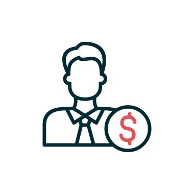 Yatırımcı basit simgesi, vektör illüstrasyonu