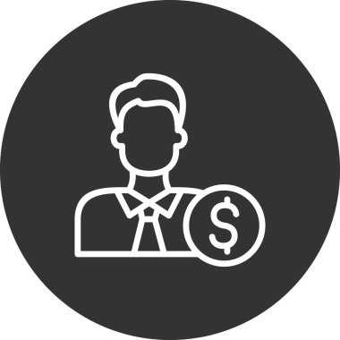 Yatırımcı basit simgesi, vektör illüstrasyonu