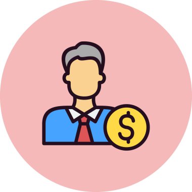 Yatırımcı basit simgesi, vektör illüstrasyonu