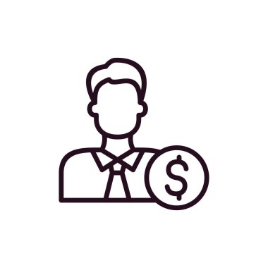 Yatırımcı basit simgesi, vektör illüstrasyonu