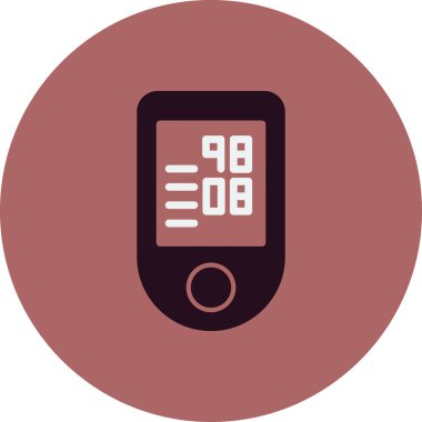 Oksimetre basit simgesi, vektör illüstrasyonu