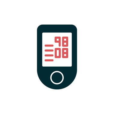 Oksimetre basit simgesi, vektör illüstrasyonu