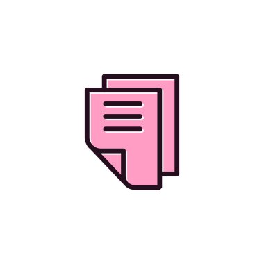 Kağıt basit simge, vektör illüstrasyonu