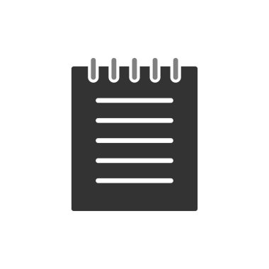 Not Defteri basit simgesi, vektör illüstrasyonu