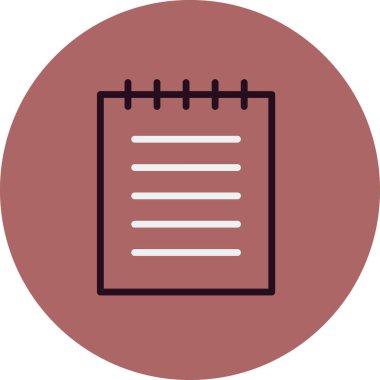 Not Defteri basit simgesi, vektör illüstrasyonu