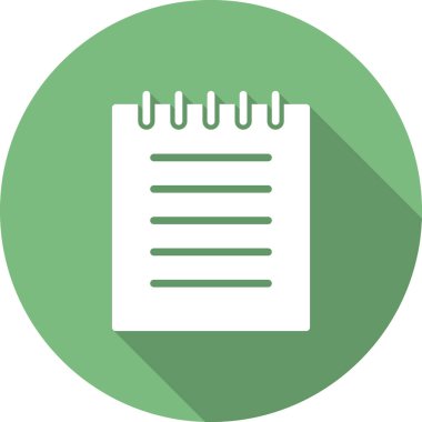 Not Defteri basit simgesi, vektör illüstrasyonu