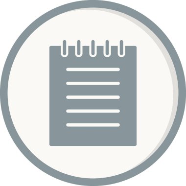 Not Defteri basit simgesi, vektör illüstrasyonu