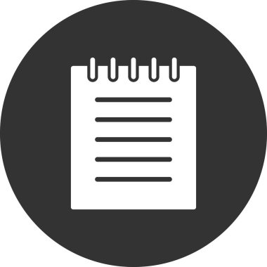 Not Defteri basit simgesi, vektör illüstrasyonu