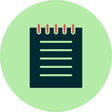 Not Defteri basit simgesi, vektör illüstrasyonu