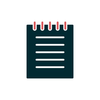 Not Defteri basit simgesi, vektör illüstrasyonu