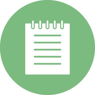 Not Defteri basit simgesi, vektör illüstrasyonu