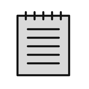 Not Defteri basit simgesi, vektör illüstrasyonu