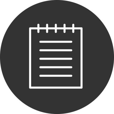 Not Defteri basit simgesi, vektör illüstrasyonu