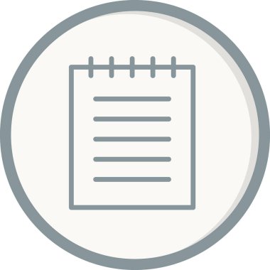 Not Defteri basit simgesi, vektör illüstrasyonu