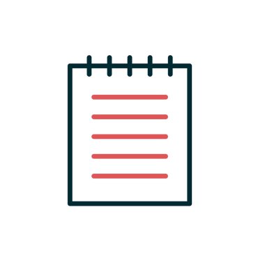 Not Defteri basit simgesi, vektör illüstrasyonu